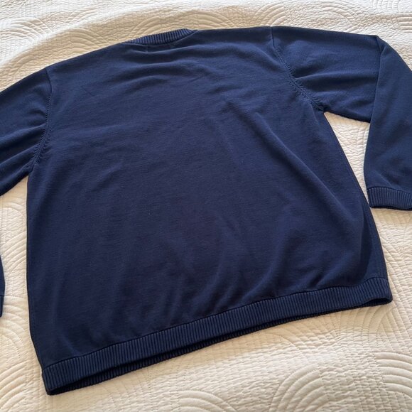 Mens Woolrich 100 % Cotton Navy Sweater - Picture 2 of 9